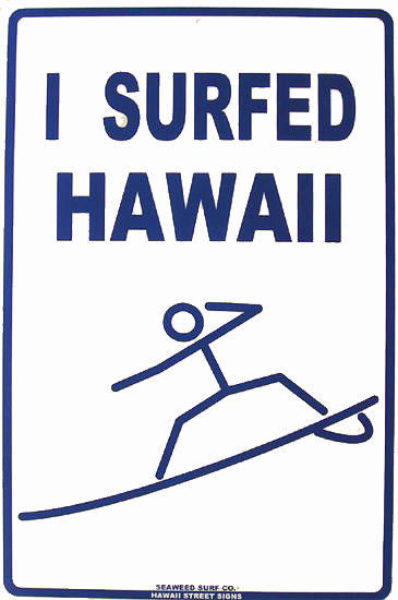 I Surfed Hawaii Surf Surfing Surfer Beach Ocean Waves Aluminum Sign - $19.95