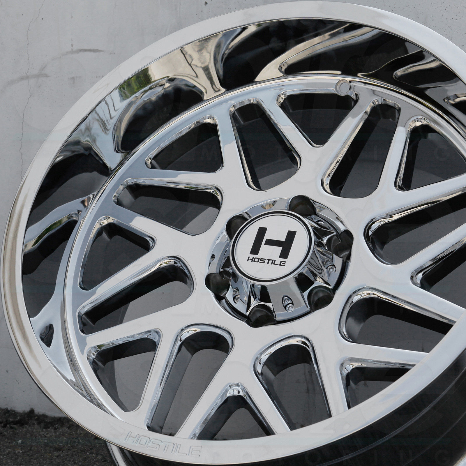 One 20x10 Hostile H108 Sprocket 8x170 19 Chrome Wheels Rims Wheels