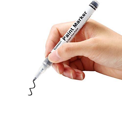 White Paint Pen, 8 Pack 0.7mm Acrylic Paint Pens with 2 White 2 Black 2