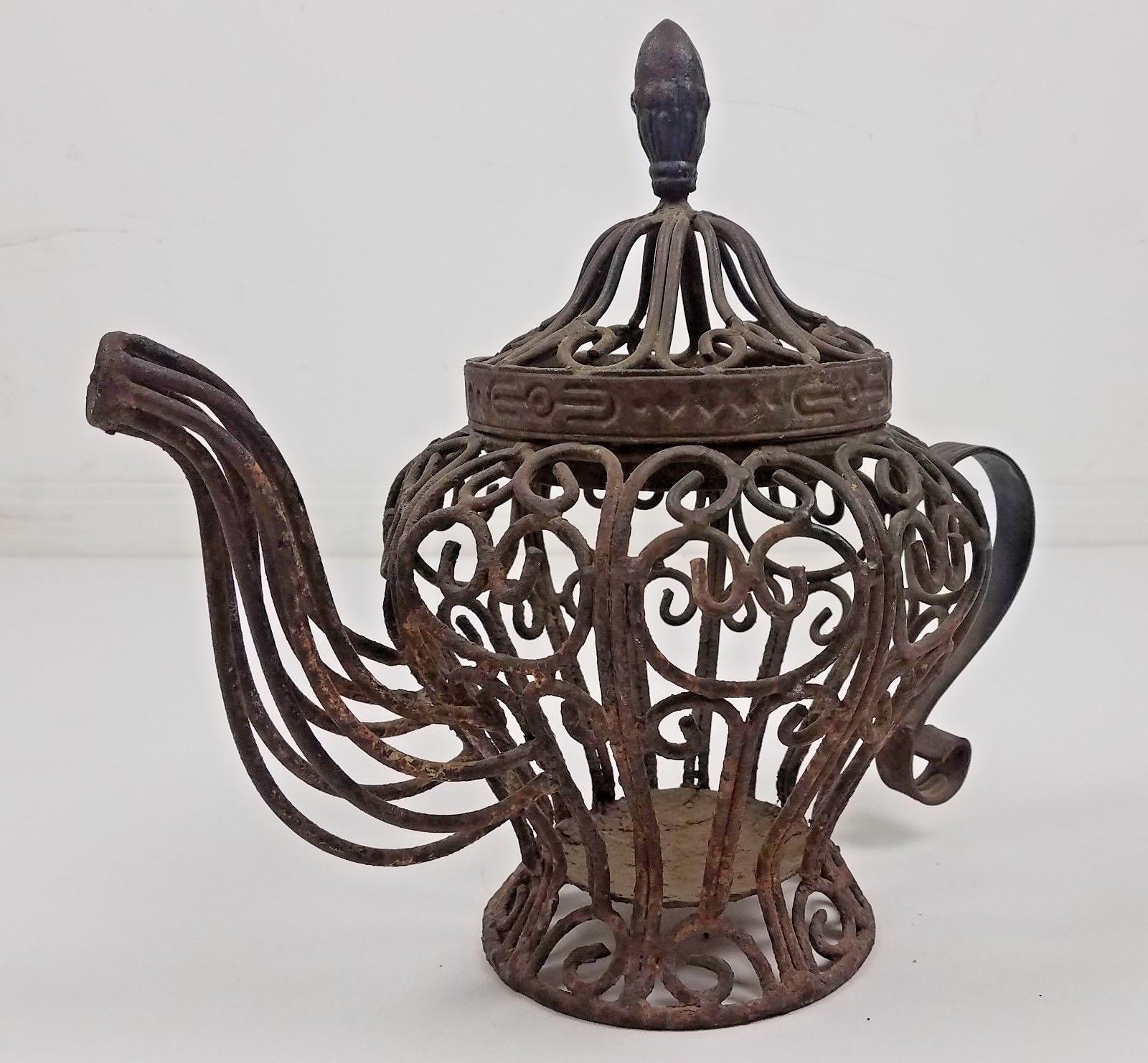 Wrought Iron Tea Pot Kettle Rust Tea Kettles