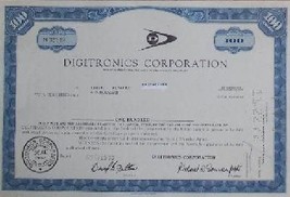 Digitronics Corp Stock Certificate -1970 - Old Vintage Rare Scripophilly... - $19.95