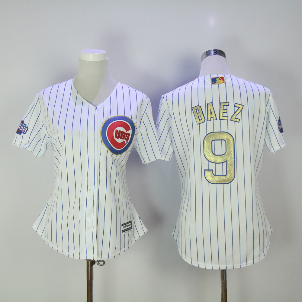Women's Chicago Cubs 9 Javier Baez Jersey Baseball MLB Jerseys White