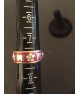 Coach Enamel Band Ring Size 7.5 Pink Butterfly - $43.00