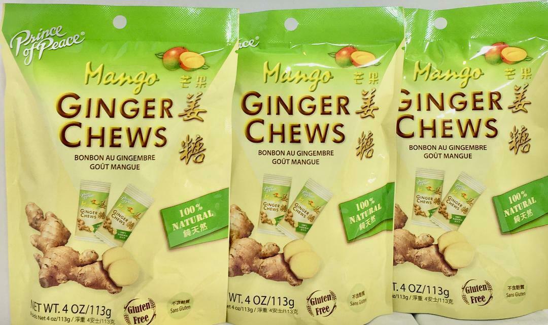 Primary image for Prince of Peace Ginger Chews Candy with Mango (100% Natural) 4 oz ( Pack of 3 )