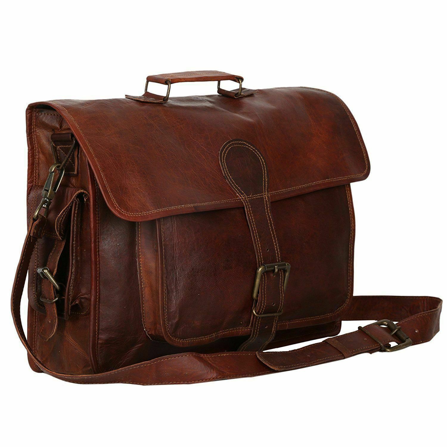 Handmade_World Vintage Brown Leather Messenger Bag Men Best Laptop Bag For Men - Bags