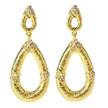 Amrita Singh Priscilla Gold Crystal Large Dangle Earrings ERC 102 NWT - $19.31