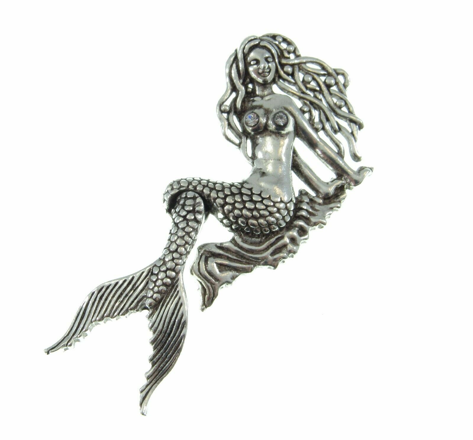 Handcrafted Solid 925 Sterling Silver Star Moveable Tale Moves Mermaid Pendant