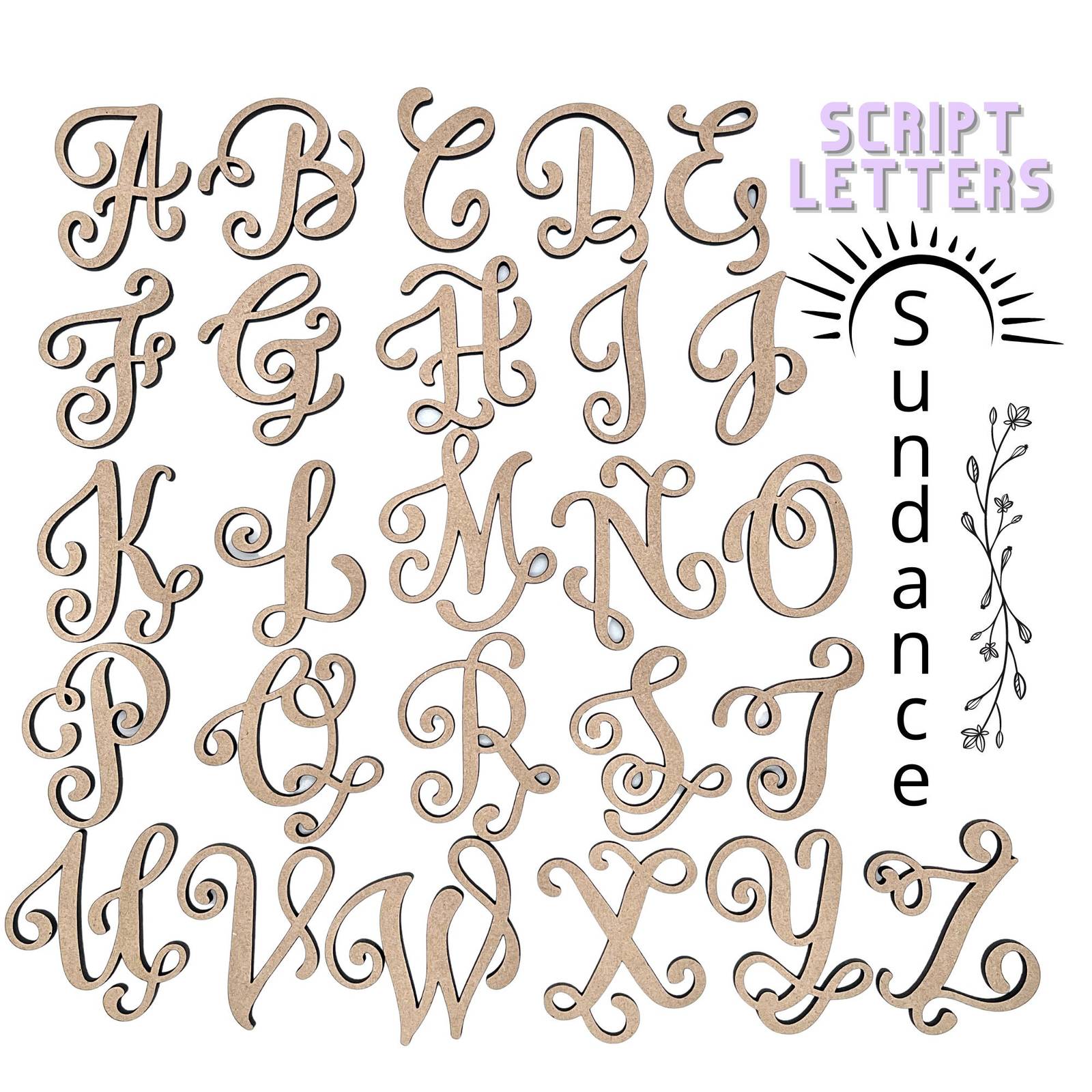 Sundance Font, MDF Letters, Unfinished Letters, DIY Wood Craft Letters ...