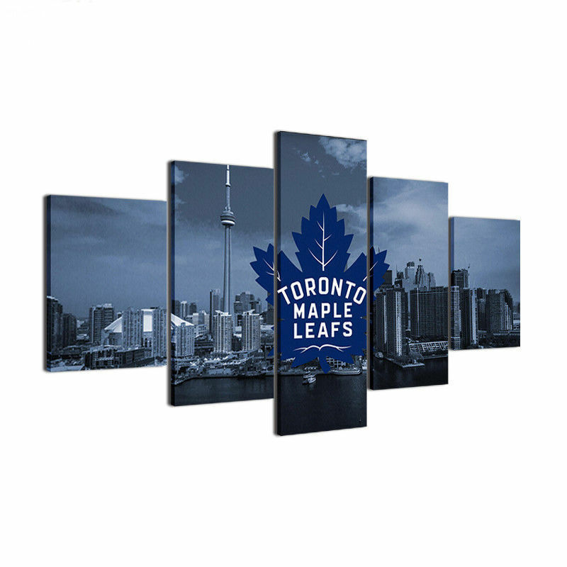 Toronto Maple Leafs Hockey Framed Canvas Five Piece Wall Art 5 Panel