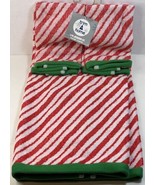 Christmas 3 Towel Set New Tag Red White Strip Bath 2 Fingertips By Trim A Home - $19.99