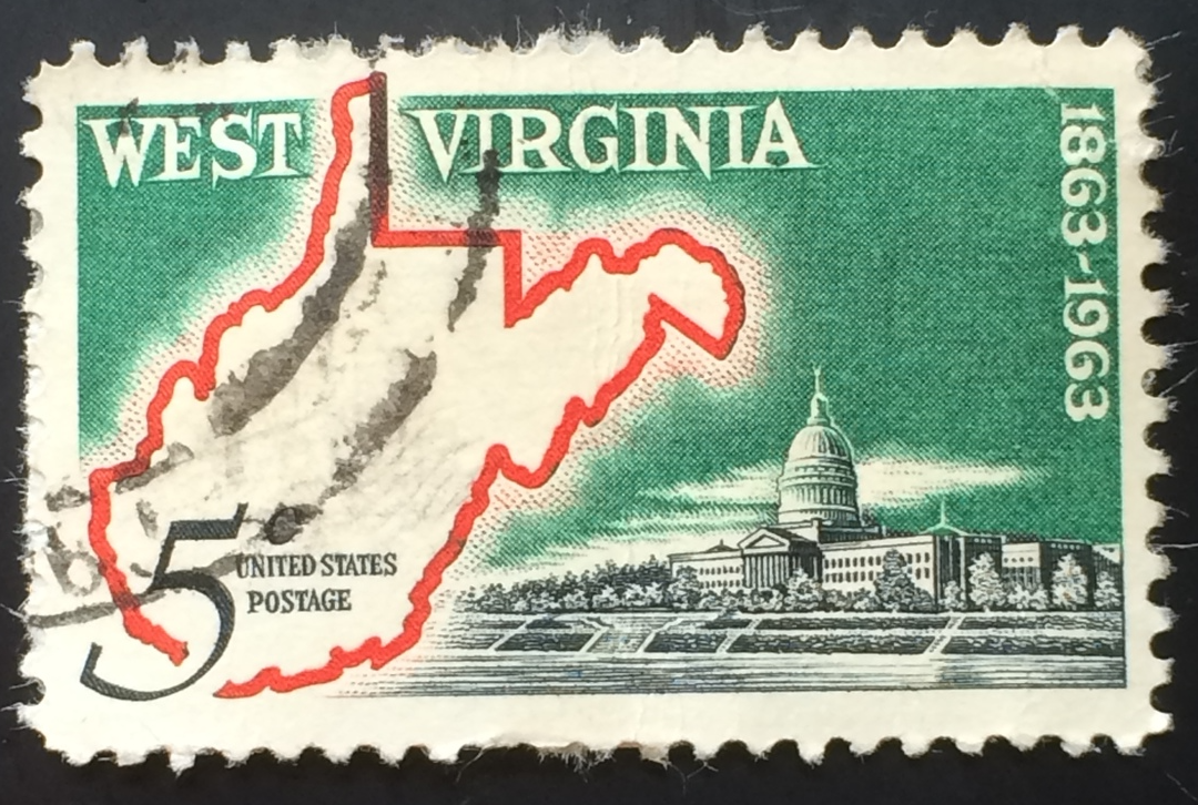 Primary image for 1963-West Virginia Statehood, Map & Capitol stamp Scott 1232