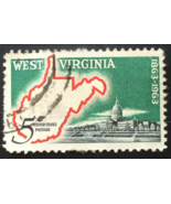 1963-West Virginia Statehood, Map &amp; Capitol stamp Scott 1232 - $1.39