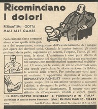 Y3447 Depurative Richelet - Advertising D&#39;Epoca - 1935 Vintage Advertising - $4.35