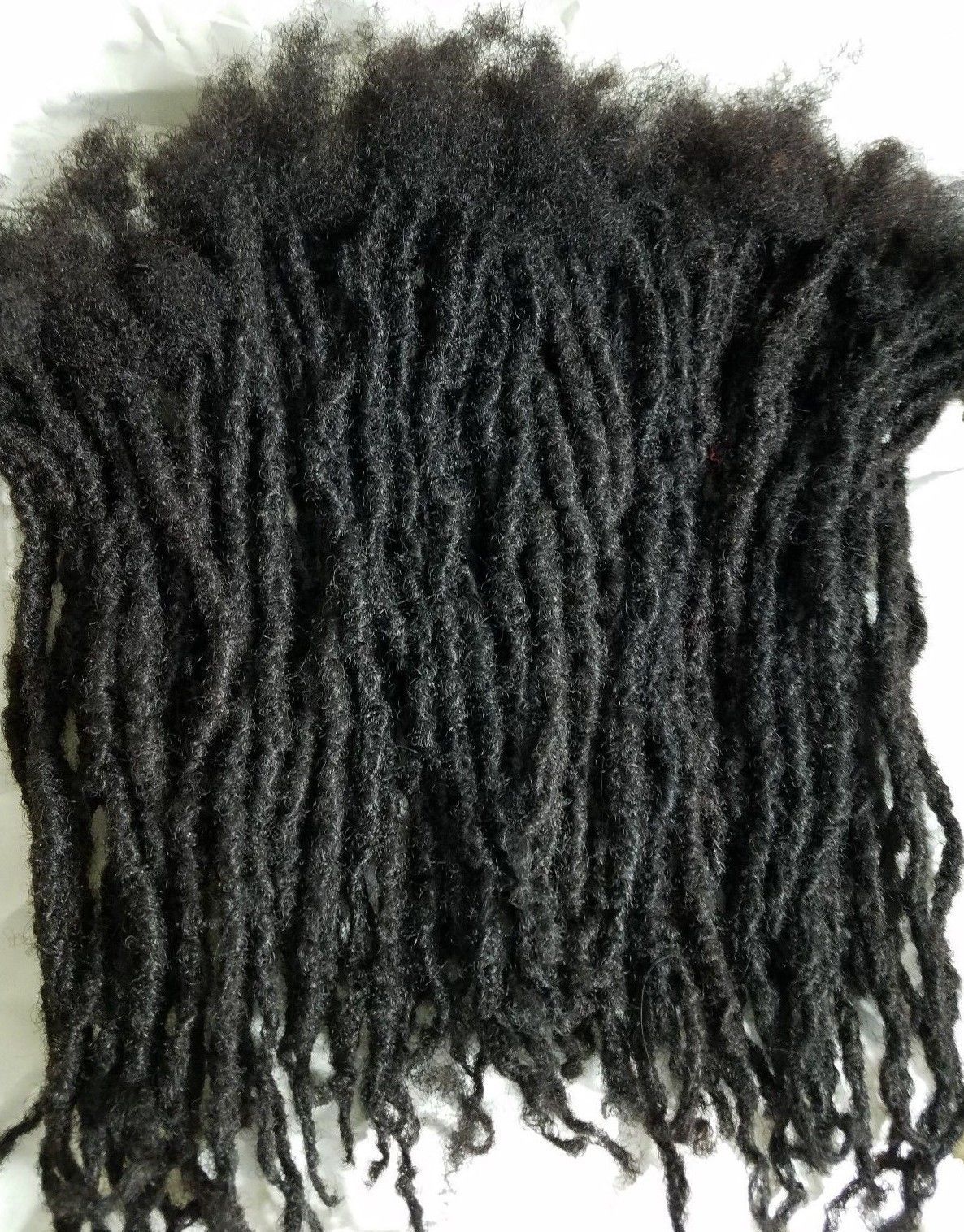 100% Nonprocess Human Hair handmade Dreadlocks 40 pieces  stretch 14'' black 1B