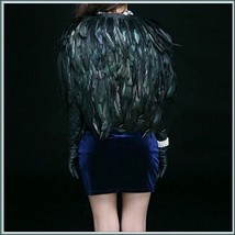 Norse Goddess Freya's Cloak of Falcon Feathers Front Ribbon Ties Cape Waistcoat