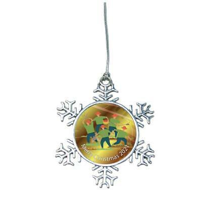 Gardening Green Thumb 2021 Snowflake Merry Christmas Silver Metal Ornament Gift