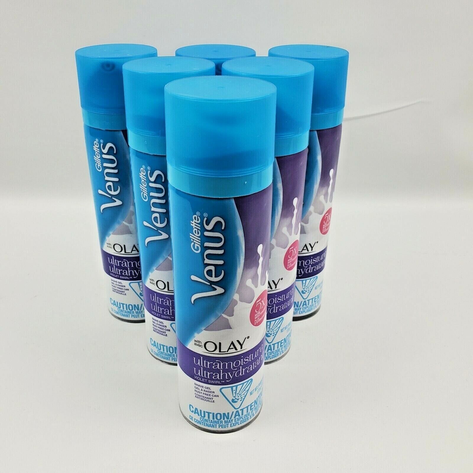 6X Gillette Venus Shave Gel With Olay Ultra Moisture Violet Swirl 6oz