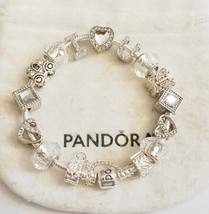 I Love You Chic Crystal   - Authentic Pandora bracelet - - $145.00