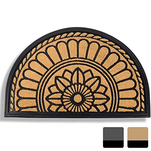 Mibao Half Round Entrance Door Mat, 24 x 36 inch Winter Durable Large