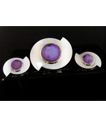 Vintage Chrome modernist Earrings - Silver Modernist Mid Century Modern ... - $115.00