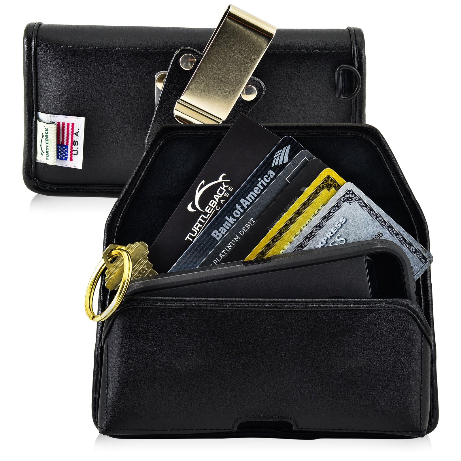 Turtleback Wallet Case for iPhone 8, 7, 6, 5, SE Smartphone Wallet Credit Card P