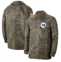 Nike Los Angeles Rams Salute to Service Sideline Full-Snap Jacket Camo S... - $59.35