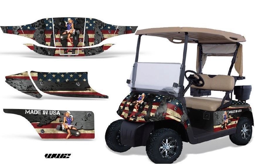 Golf Cart Graphics Kit Decal Sticker Wrap For 2 Seat EZGo TXT 9413