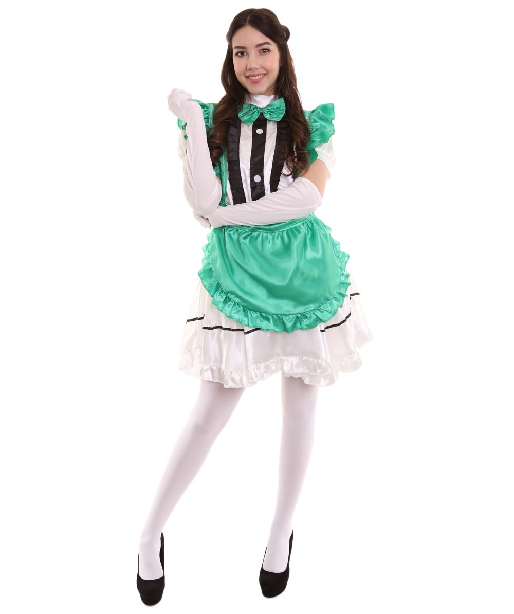 Adult Womens Anime Cosplay French Maid Fancy Uniform Costume Green Cosplay Co Specialty 4630