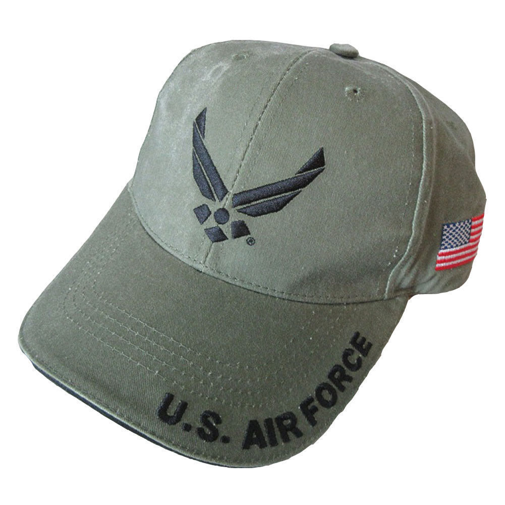 OD GREEN AIR FORCE USA FLAG EMBROIDERED MILITARY HAT CAP - Men's ...