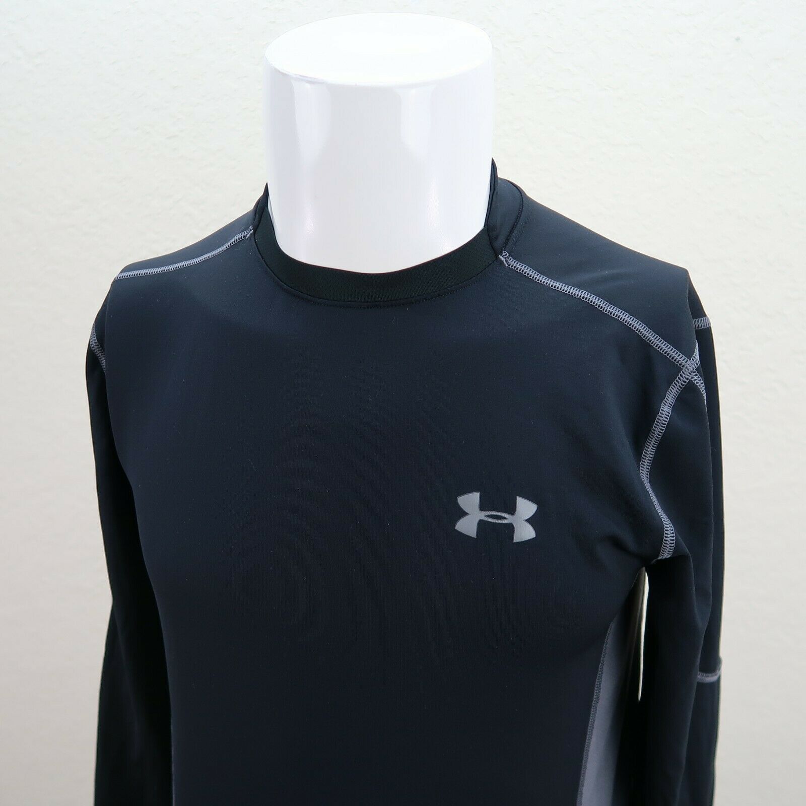 Mens Under Armour Black Cold Gear Compression Black Long Sleeve Shirt ...