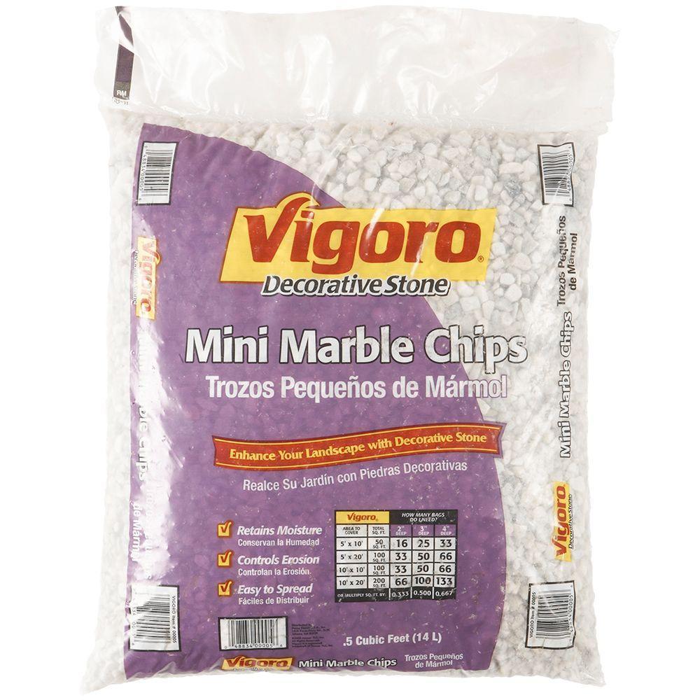 Vigoro Mini Marble Rock Chips 0.5 cu. ft. White (64 Bags/32 cu. ft