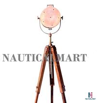Royal Decor Brown Antique Nautical Search Light With Wooden Tripod image 3