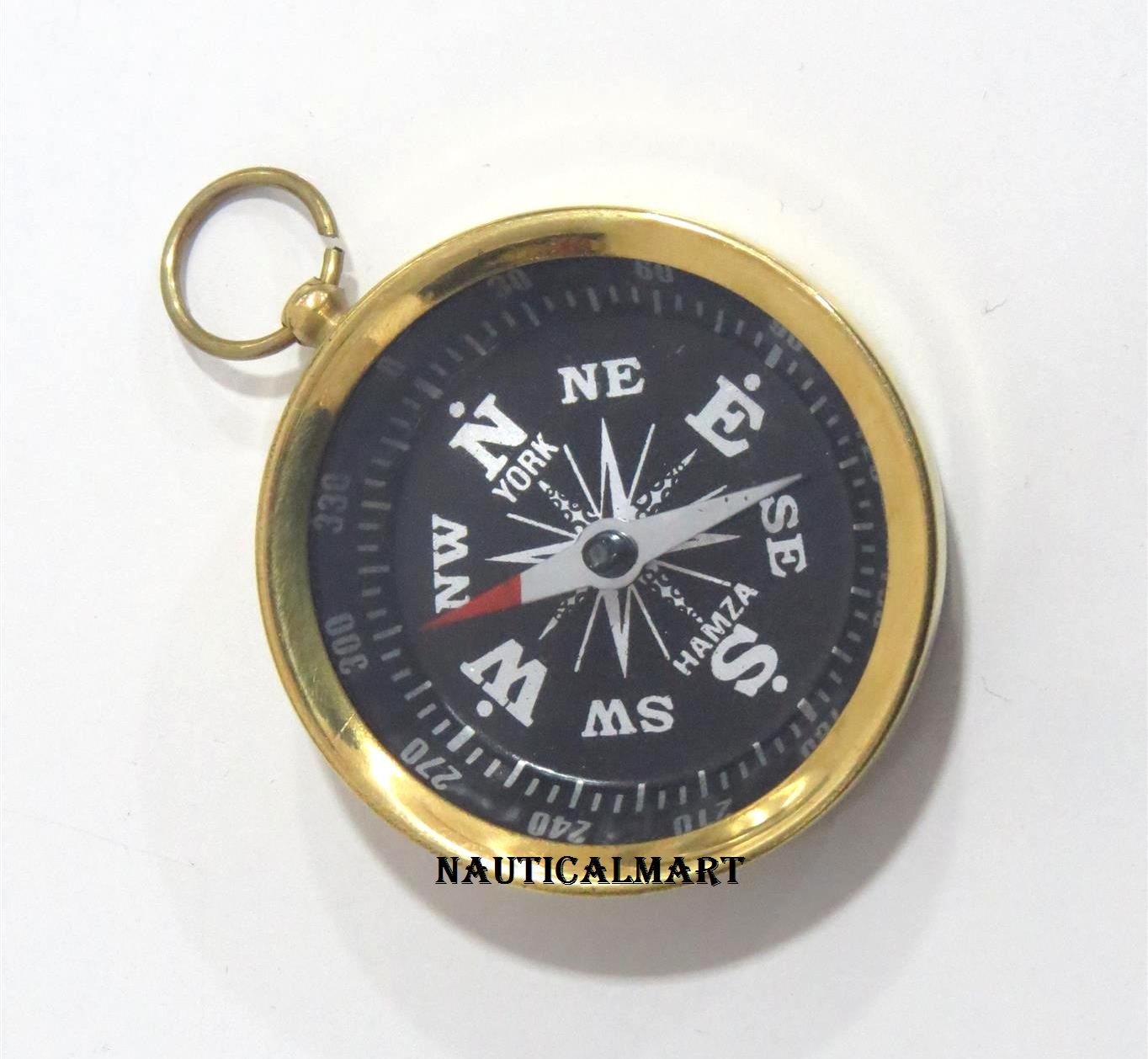 NauticalMart Brass Mini Pocket Marine Compass Best Gift Compasses