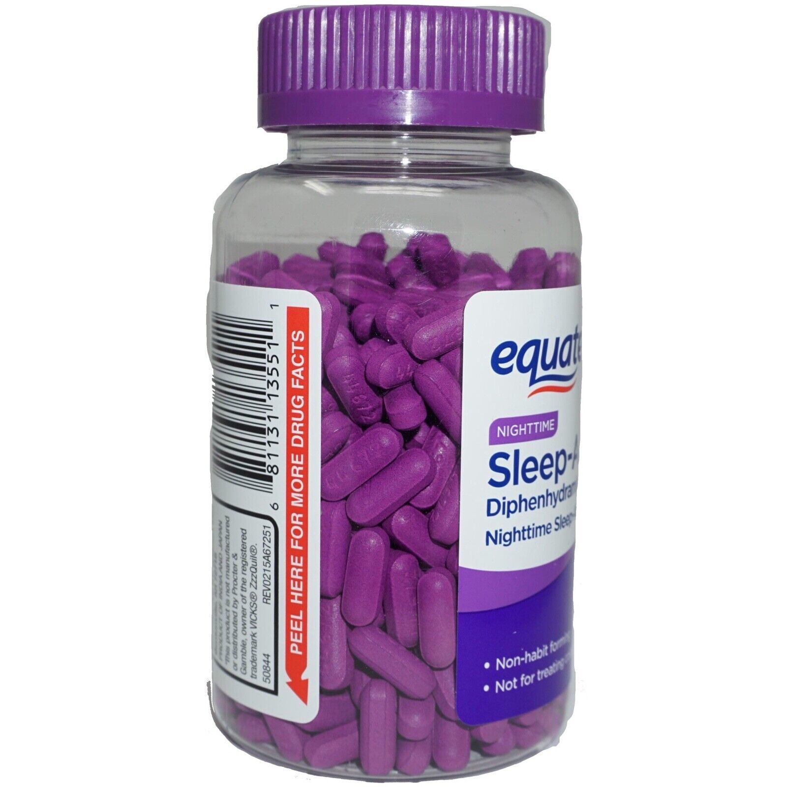 Equate Nighttime Sleep-Aid Caplets Diphenhydramine HCI 25 Mg 365 Count ...