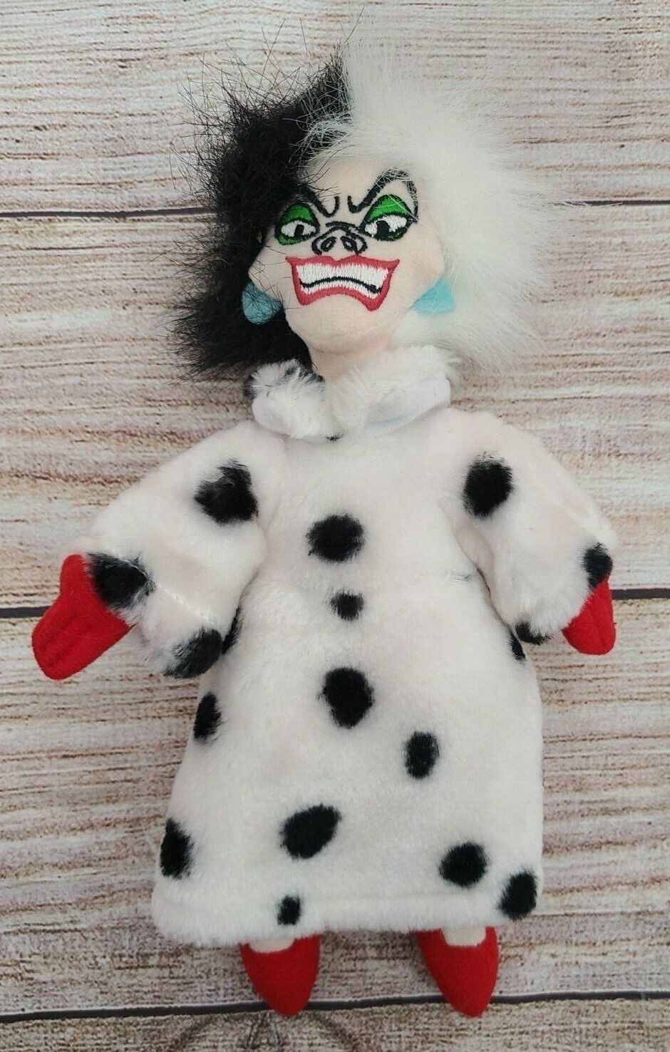 Disney Store 101 Dalmatians Plush Cruella DeVille Stuffed Doll Bean Bag ...