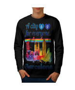 Gay Pride Love Barcelona Tee Spain City Men Long Sleeve T-shirt - $14.99