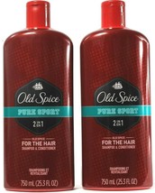 2 Count Old Spice Pure Sport 2in1 For The Hair Shampoo Conditioner Shine 25.3Fl 