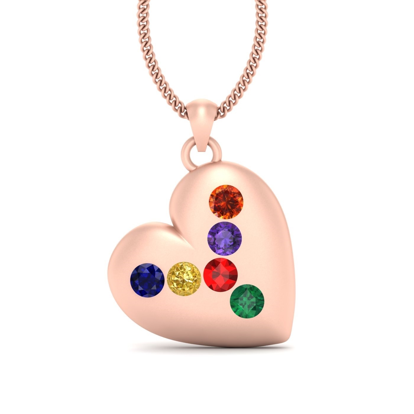 Rose Gold Lesbian Heart Pendant LGBTQ Pride Rainbow Heart Necklace LGBTQ Jewelry