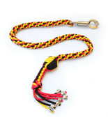 Paracord Motorcycle Biker Get Back whip 1&quot; Ball &amp; Skulls 36&quot; Red Yellow ... - $29.99