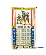 1976 Linen Cloth Tea Towel Spirit of 1776 Calendar Wall Hanging Vintage - £12.51 GBP