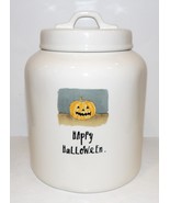 RAE DUNN ARTISAN COLLECTION MAGENTA HAPPY HALLOWEEN PUMPKIN CARVING 8&quot; C... - $48.50
