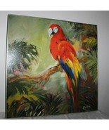 Parrots at Bay I Canvas Wall Art Print, Parrot Home Decor by Jane Slivka... - $29.69