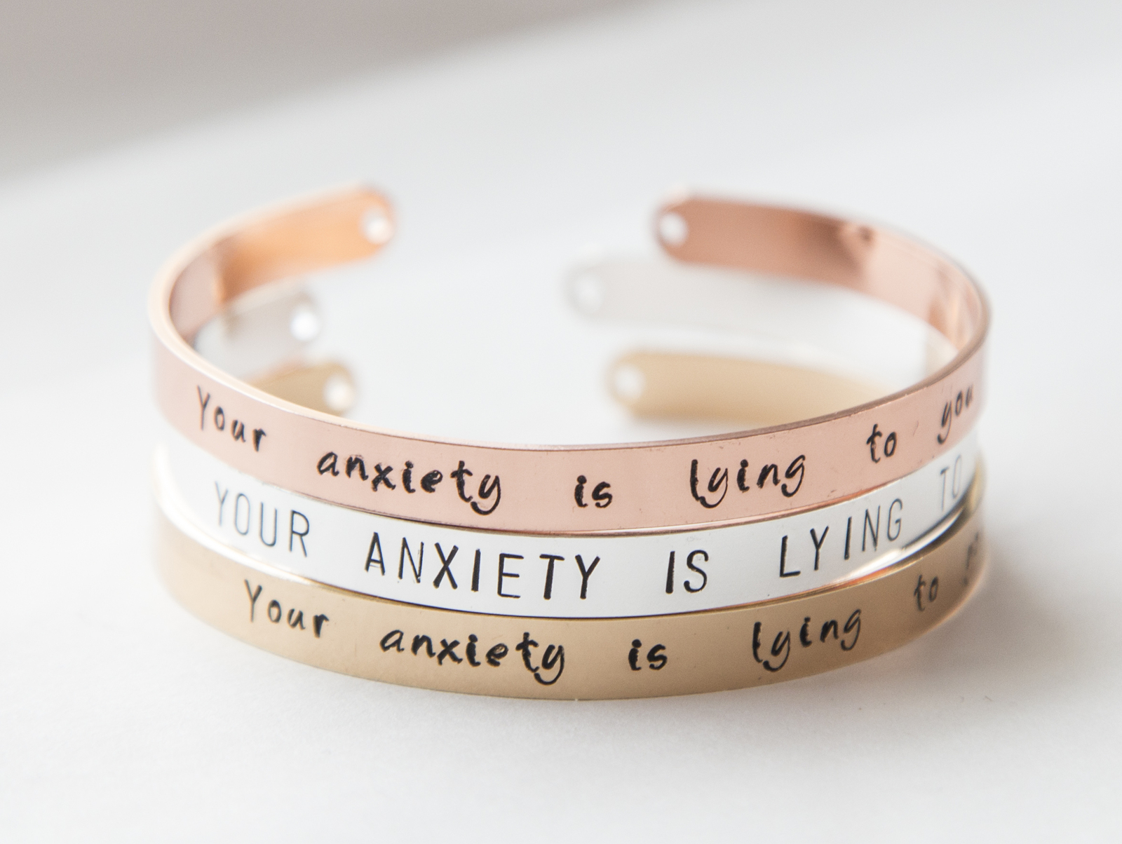 Your is Anxiety Lying to You Anti anxiety bracelet supportive message