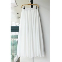 Blue Long Chiffon Skirt Women Summer Chiffon Skirt Chiffon Beach Skirt image 6