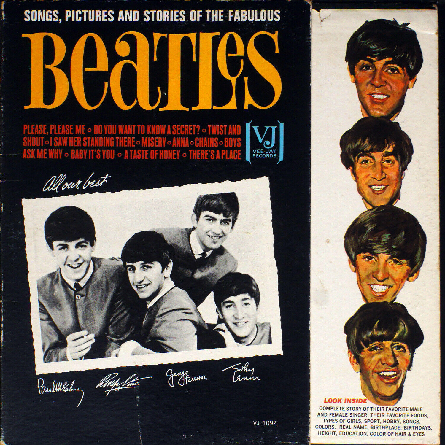 The Beatles - Songs, Pictures .(flip cover) VJ-1092 (VG ...