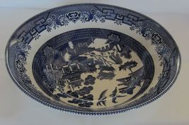 Churchill Staffordshire England Blue Willow 9-1/2&quot; Vegetable Bowl - $17.99
