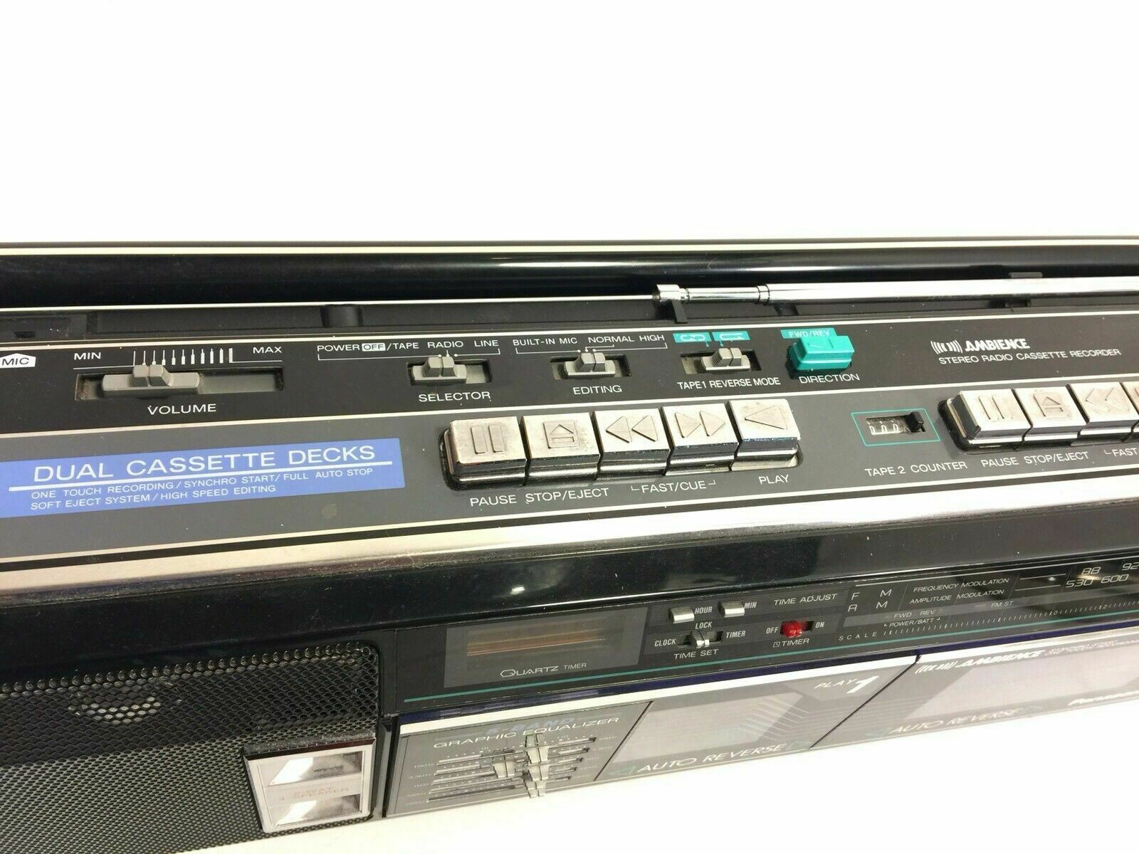 Panasonic Ambience Equalizer Stereo Cassette Boombox Model RXFW32 Made