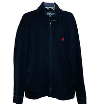 Polo Ralph Lauren Mens Full Zip Jacket Size XL Black 100% Cotton Mock Neck - $39.59