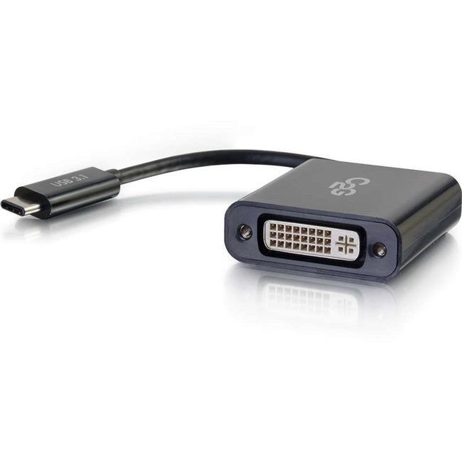 C2G USB-C To DVI-D Video Converter - USB to DVI Adapter - Black