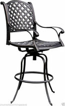 Patio bar stools Set of 4 Outdoor Furniture Nassau Swivel Cast Aluminum Bronze image 2